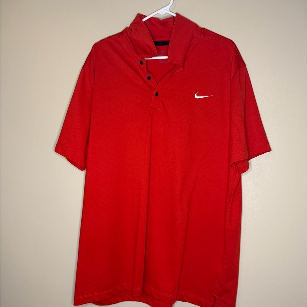 Nike Men's Vibrant Red Polo Shirt